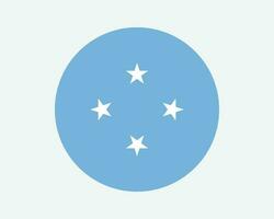 Micronesia Round Country Flag. Micronesian Circle National Flag. Federated States of Micronesia FSM Circular Shape Button Banner. EPS Vector Illustration.