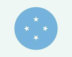 Micronesia Round Country Flag. Micronesian Circle National Flag. Federated States of Micronesia FSM Circular Shape Button Banner. EPS Vector Illustration.