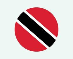 Trinidad and Tobago Round Country Flag. Trinidadian and Tobagonian Circle National Flag. Republic of Trinidad and Tobago Circular Shape Button Banner. EPS Vector Illustration.