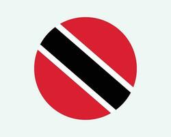 Trinidad and Tobago Round Country Flag. Trinidadian and Tobagonian Circle National Flag. Republic of Trinidad and Tobago Circular Shape Button Banner. EPS Vector Illustration.