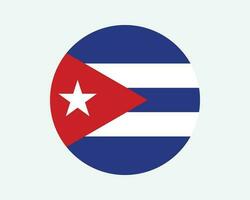 Cuba Round Country Flag. Circular Cuban National Flag. Republic of Cuba Circle Shape Button Banner. EPS Vector Illustration.