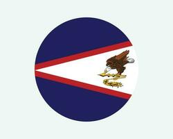 American Samoa Round Flag. American Samoa Circle Flag. Unincorporated and Unorganized Territory of USA. Circular Shape Button Banner. EPS Vector Illustration.