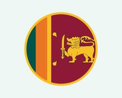 Sri Lanka Round Country Flag. Sri Lankan Circle National Flag. Democratic Socialist Republic of Sri Lanka Circular Shape Button Banner. EPS Vector Illustration.