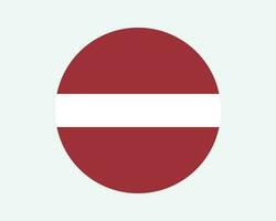 Latvia Round Country Flag. Latvian Circle National Flag. Republic of Latvia Circular Shape Button Banner. EPS Vector Illustration.