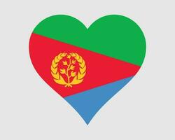 Eritrea Heart Flag. Eritrean Love Shape Country Nation National Flag. State of Eritrea Banner Icon Sign Symbol. EPS Vector Illustration.