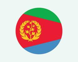 Eritrea Round Country Flag. Circular Eritrean National Flag. State of Eritrea Circle Shape Button Banner. EPS Vector Illustration.