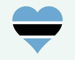 Botswana Heart Flag. Batswana Motswana Love Shape Country Nation National Flag. Republic of Botswana Banner Icon Sign Symbol. EPS Vector Illustration.