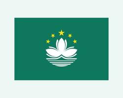 National Flag of Macau. Macanese Country Flag. Macao Detailed Banner. EPS Vector Illustration Cut File.