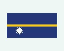National Flag of Nauru. Nauruan Country Flag. Republic of Nauru Detailed Banner. EPS Vector Illustration Cut File.