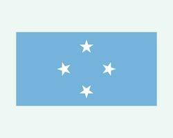 National Flag of Micronesia. Micronesia Country Flag. Federated States of Micronesia Detailed Banner. EPS Vector Illustration Cut File.