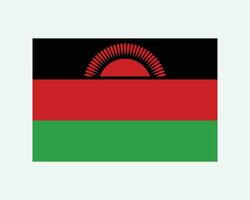 National Flag of Malawi. Malawian Country Flag. Republic of Malawi Detailed Banner. EPS Vector Illustration Cut File.