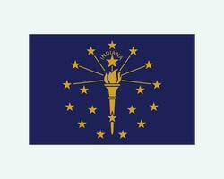 Indiana Estados Unidos estado bandera. bandera de en, Estados Unidos aislado en blanco antecedentes. unido estados, America, americano, unido estados de America, nosotros estado. vector ilustración.