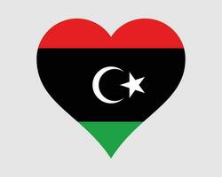 Libya Heart Flag. Libyan Love Shape Country Nation National Flag. State of Libya Banner Icon Sign Symbol. EPS Vector Illustration.