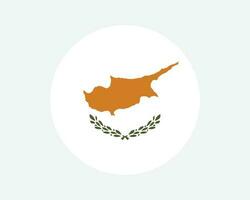 Cyprus Round Country Flag. Circular Cypriot National Flag. Republic of Cyprus Circle Shape Button Banner. EPS Vector Illustration.