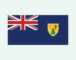 Flag of the Turks and Caicos Islands. Turks and Caicos Islands Banner Isolated on a White Background. British Overseas Territory BOT. EPS Vector illustration.