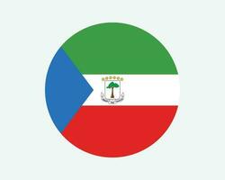 Equatorial Guinea Round Country Flag. Circular Equatoguinean National Flag. Equatorial Guinea Circle Shape Button Banner. EPS Vector Illustration.