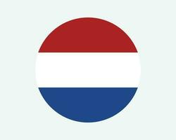 Netherlands Round Country Flag. Dutch Circle National Flag. Holland Circular Shape Button Banner. EPS Vector Illustration.