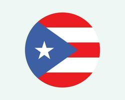 puerto rico redondo bandera. relaciones públicas, puerto rico circulo bandera. no incorporado y organizado nosotros Estados Unidos mancomunidad circular forma botón bandera. eps vector ilustración.