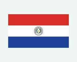 National Flag of Paraguay. Paraguayan Country Flag. Republic of Paraguay Detailed Banner. EPS Vector Illustration.