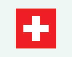 National Flag of Switzerland. Swiss Country Flag. Swiss Confederation Detailed Banner. EPS Vector Illustration Cut File.