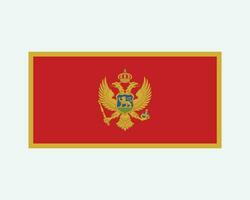 National Flag of Montenegro. Montenegrin Country Flag. Montenegro Detailed Banner. EPS Vector Illustration.