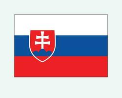 National Flag of Slovakia. Slovak Country Flag. Slovak Republic Detailed Banner. EPS Vector Illustration Cut File