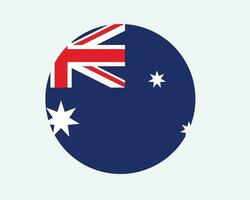 Australia Round Country Flag. Circular Australian Aussie National Flag. Commonwealth of Australia Circle Shape Button Banner. EPS Vector Illustration.