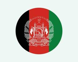 Afganistán islámico república redondo país bandera. circular afgano nacional bandera. Afganistán circulo forma botón bandera. eps vector ilustración.