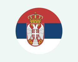 Serbia Round Country Flag. Serbian Circle National Flag. Republic of Serbia Circular Shape Button Banner. EPS Vector Illustration.