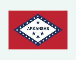 Arkansas USA State Flag. Flag of AR, USA isolated on white background. United States, America, American, United States of America, US State. Vector illustration.