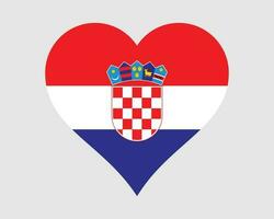 Croatia Heart Flag. Croatian Love Shape Country Nation National Flag. Republic of Croatia Banner Icon Sign Symbol. EPS Vector Illustration.