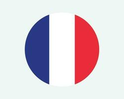 France Round Country Flag. Circular French National Flag. French Republic Circle Shape Button Banner. EPS Vector Illustration.