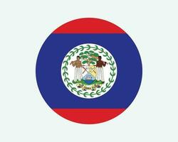 Belize Round Country Flag. Circular Belizean National Flag. Belize Circle Shape Button Banner. EPS Vector Illustration.