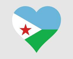 djibouti corazón bandera. Djibouti amor forma país nación nacional bandera. república de djibouti bandera icono firmar símbolo. eps vector ilustración.
