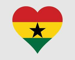 Ghana Heart Flag. Ghanaian Love Shape Country Nation National Flag. Republic of Ghana Banner Icon Sign Symbol. EPS Vector Illustration.