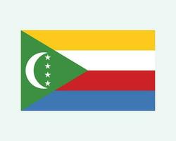 National Flag of Comoros. Comorian Country Flag. Union of the Comoros Detailed Banner. EPS Vector Illustration Cut File.