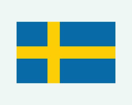 National Flag of Sweden. Swedish Swede Country Flag. Kingdom of Sweden Detailed Banner. EPS Vector Illustration Cut File.