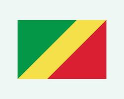 National Flag of Congo Brazzaville. Congolese Country Flag. Republic of the Congo Detailed Banner. EPS Vector Illustration Cut File.