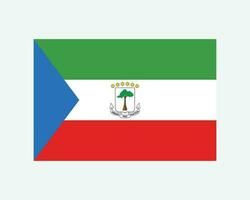 National Flag of Equatorial Guinea. Equatoguinean Country Flag. Republic of Equatorial Guinea Detailed Banner. EPS Vector Illustration Cut File.