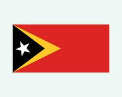 National Flag of Timor-Leste. East Timor Country Flag. Democratic Republic of Timor-Leste Detailed Banner. EPS Vector Illustration Cut File.