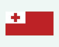 National Flag of Tonga. Tongan Country Flag. Kingdom of Tonga Detailed Banner. EPS Vector Illustration Cut File.