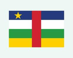 National Flag of the Central African Republic. CAR Country Flag. Central African Republic Detailed Banner. EPS Vector Illustration Cut File.