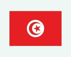 National Flag of Tunisia. Tunisian Country Flag. Republic of Tunisia Detailed Banner. EPS Vector Illustration Cut File.