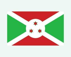 National Flag of Burundi. Burundian Country Flag. Republic of Burundi Detailed Banner. EPS Vector Illustration Cut File.