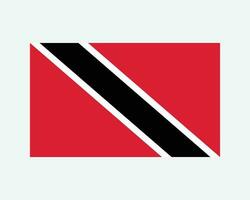 National Flag of Trinidad and Tobago. Trinidadian and Tobagonian Country Flag. Republic of Trinidad and Tobago Detailed Banner. EPS Vector Illustration Cut File.