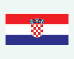 National Flag of Croatia. Croatian Country Flag. Republic of Croatia Detailed Banner. EPS Vector Illustration.