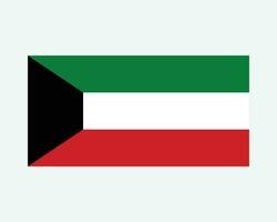 National Flag of Kuwait. Kuwaiti Country Flag. State of Kuwait Detailed Banner. EPS Vector Illustration Cut File.