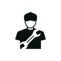 Mechanic icon isolated on white background. Worker engineer icon vector