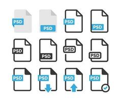 PSD file icon isolated on white background vector