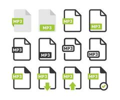 mp3 archivo icono aislado en blanco antecedentes vector